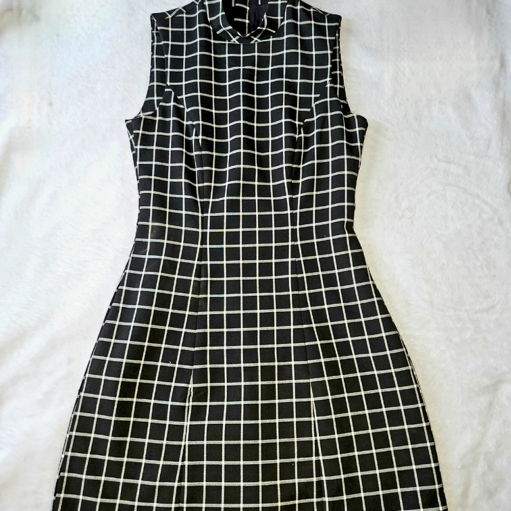 H&M High Neck Plaid Dress Size 4